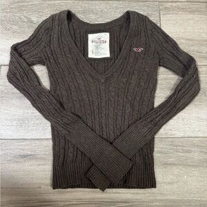 Y2K Hollister Cable Knit Brown Sweater